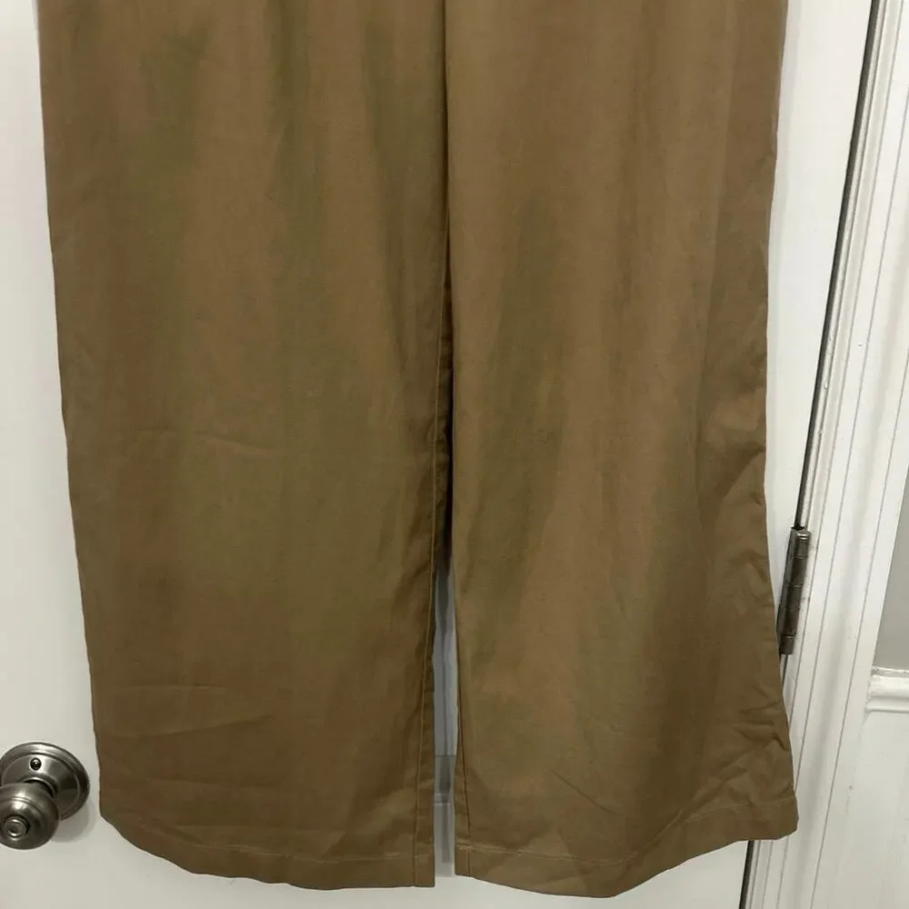 Quince Drapey Twill Pleated Wide Leg Trouser Pants Baywood NWT 2 Cotton Linen